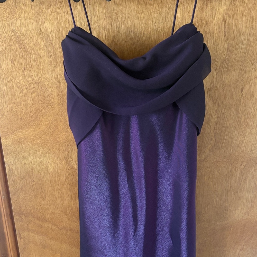 Betsy & Adam by Jaslene Deep Purple spaghetti Strap Dress